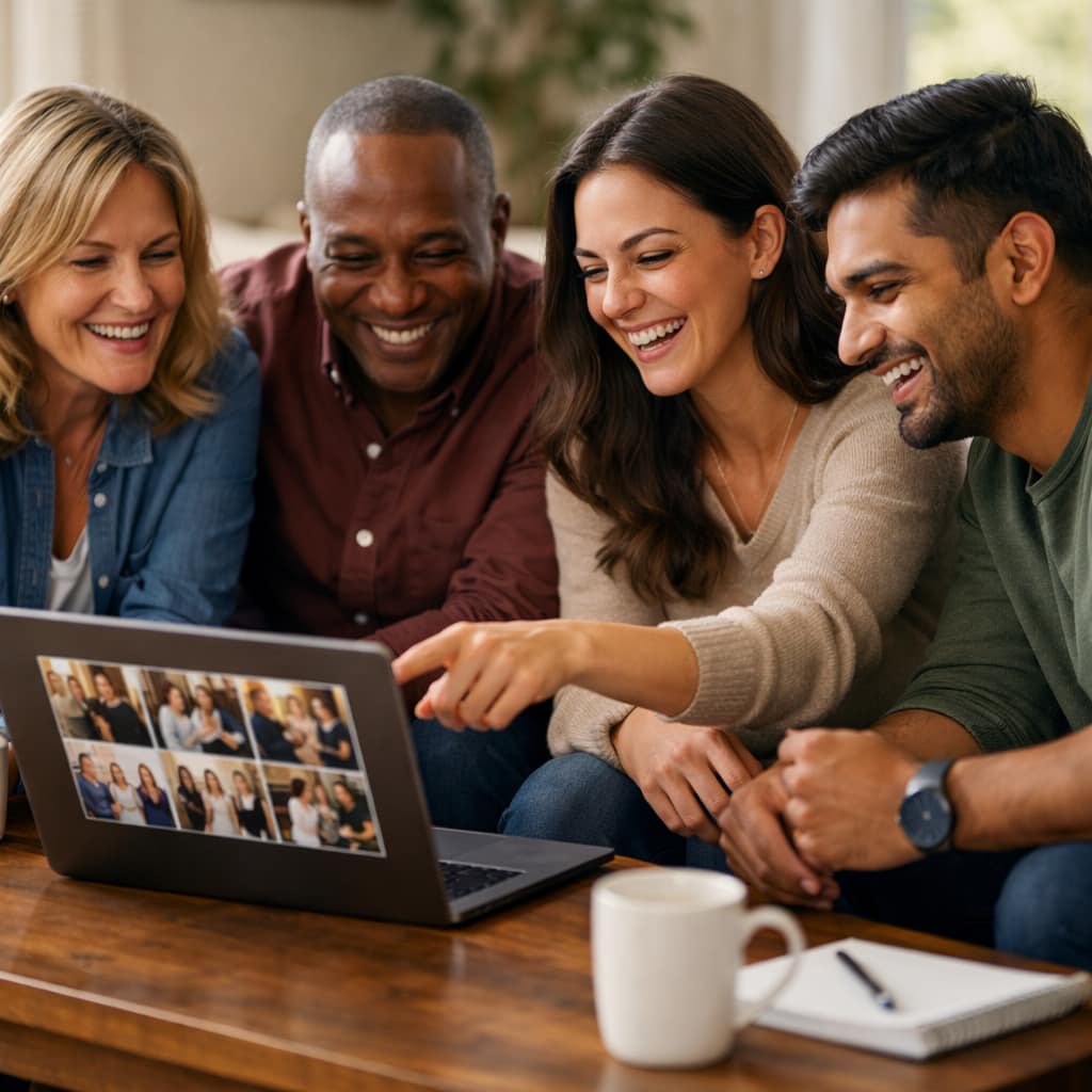 Nonprofit team reviewing fundraising priorities together